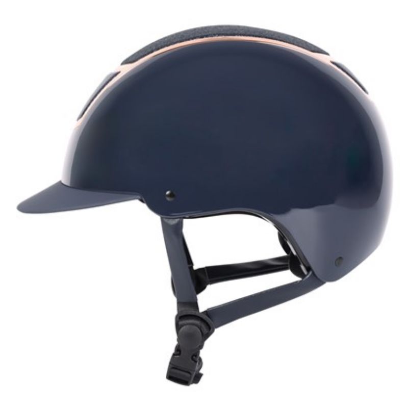 Casque équitation Matterhorn Sparkle Harry's Horse marine rose gold - Le Paturon