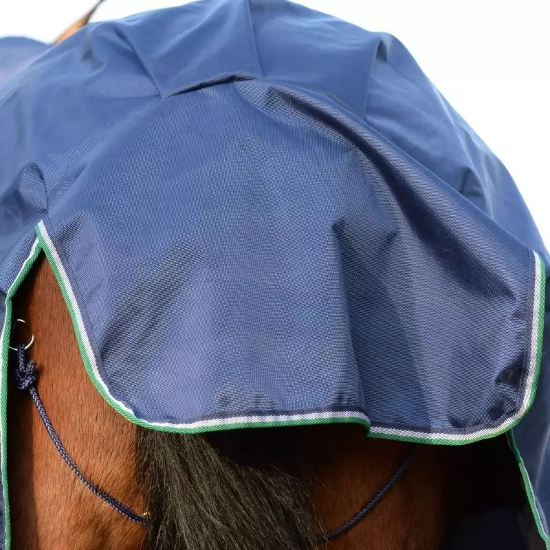 Couverture cheval imperméable épaules larges Smartex Rain Big Neck 0g Bucas bleu - Le Paturon