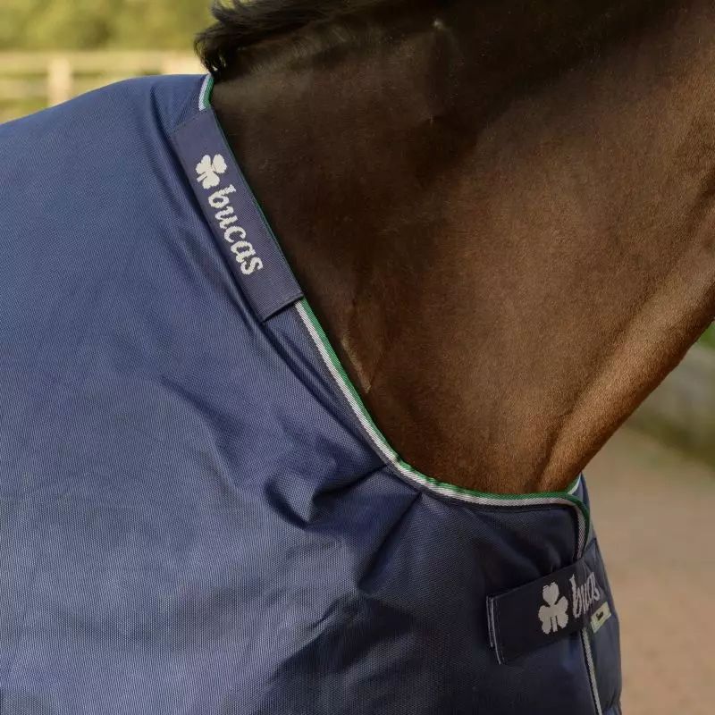 Couverture cheval imperméable épaules larges Smartex Rain Big Neck 0g Bucas bleu - Le Paturon