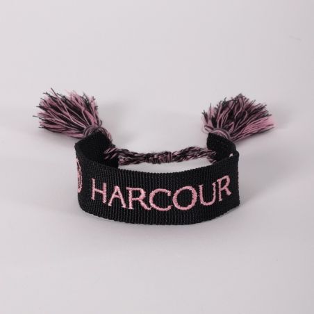 Bracelet équitation Octobre Rose Harcour noir rose - Le Paturon