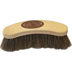 Brosse douce cheval banane petit modèle Horsehair Borstiq - Le Paturon