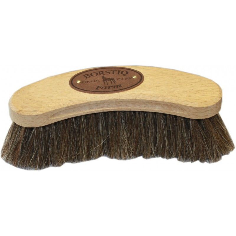Brosse douce cheval banane petit modèle Horsehair Borstiq - Le Paturon