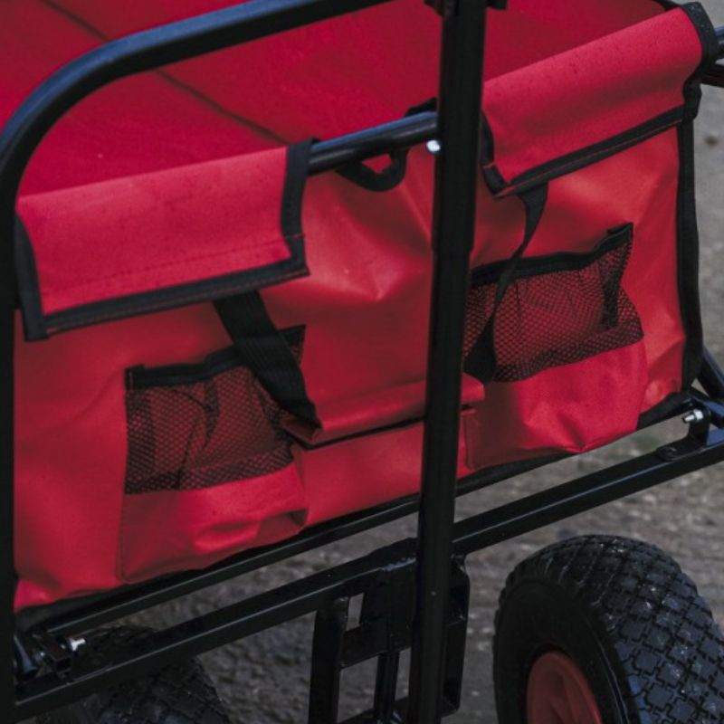 Chariot 4 roues concours équitation Stable Pro rouge - Le Paturon