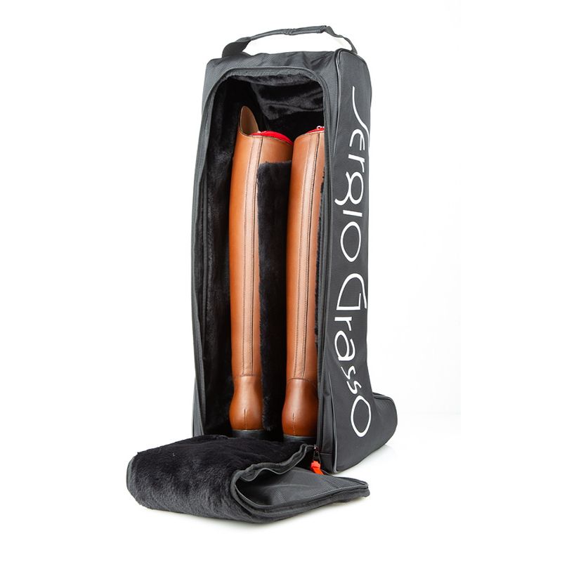 Sac à bottes équitation doublé fourrure Sergio Grasso noir - Le Paturon