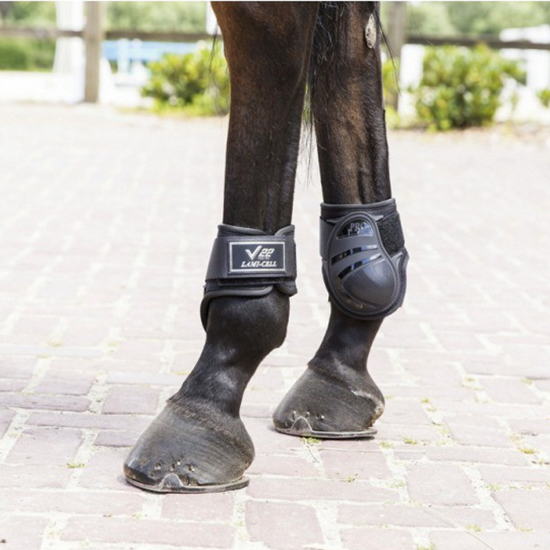 Protège-boulets cheval V22 Velcro Lami-Cell noir - Le Paturon