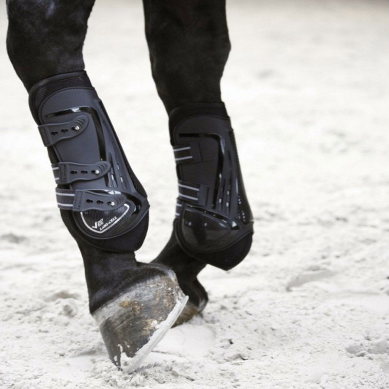 Guêtres cheval avec protège-boulets V22 Lami-Cell noir - Le Paturon