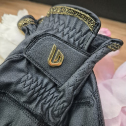 Gants équitation Classic Diamond Glovers noir or - Le Paturon