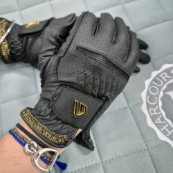 Gants équitation Classic Diamond Glovers noir or - Le Paturon