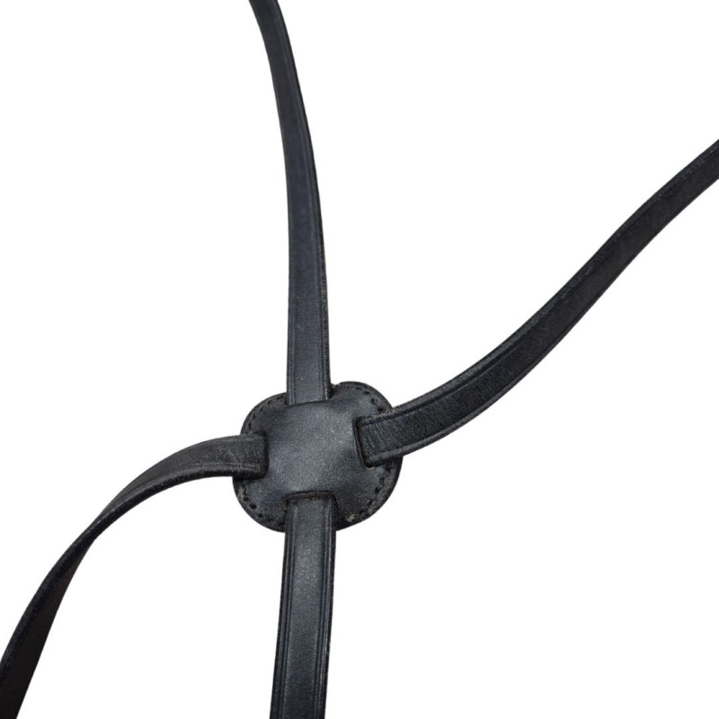 Muserolle Cuir Vernis Rossner Noir - Pour Bride Weymouth - Taille Full