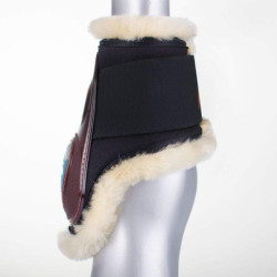 Protège-boulets cheval mouton velcro E-Shock E-Fluidgel eQuick marron - Le Paturon