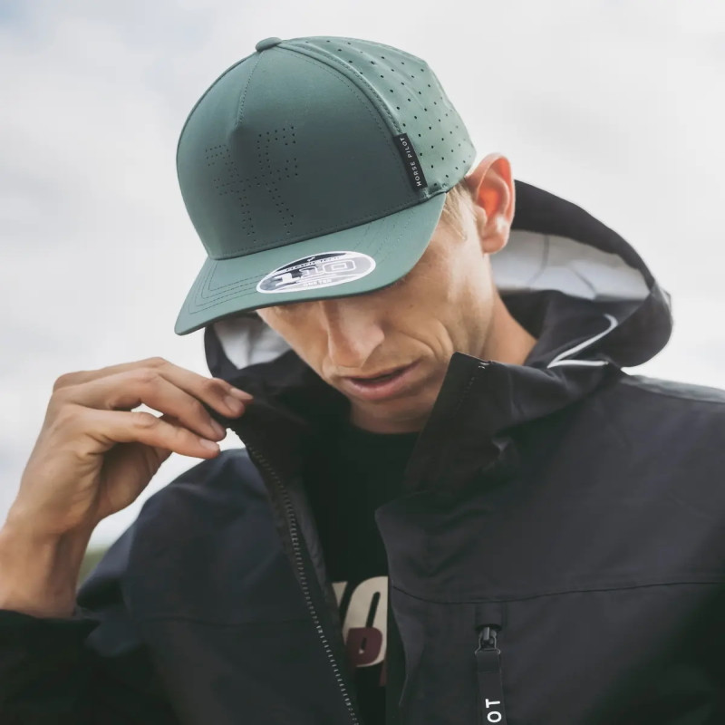 Casquette équitation Aerotech Cap Horse Pilot vert lichen - Le Paturon