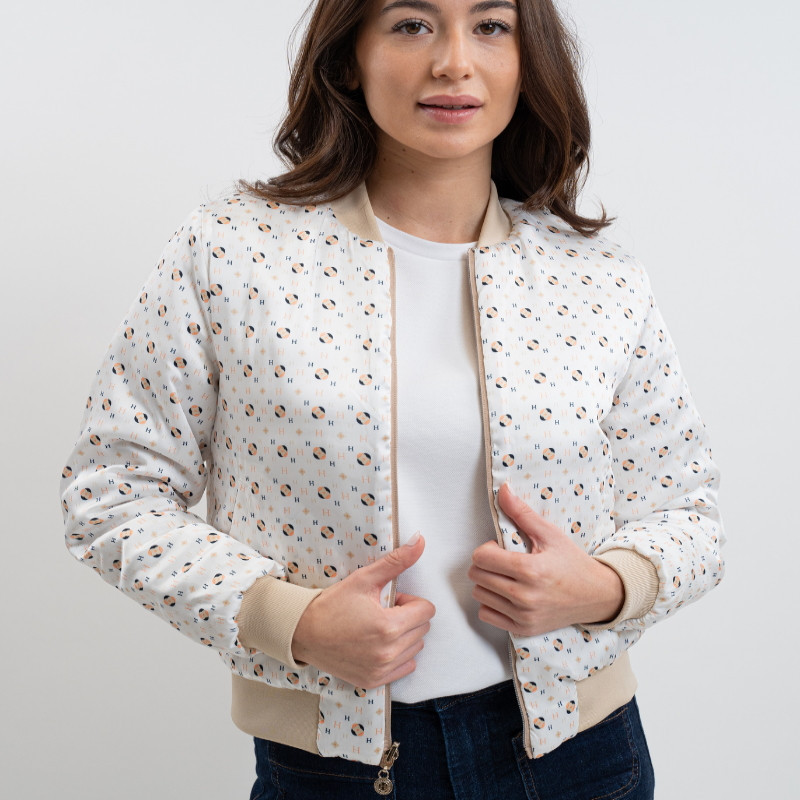 Veste équitation femme Bombers réversible Boecia Harcour lin - Le Paturon