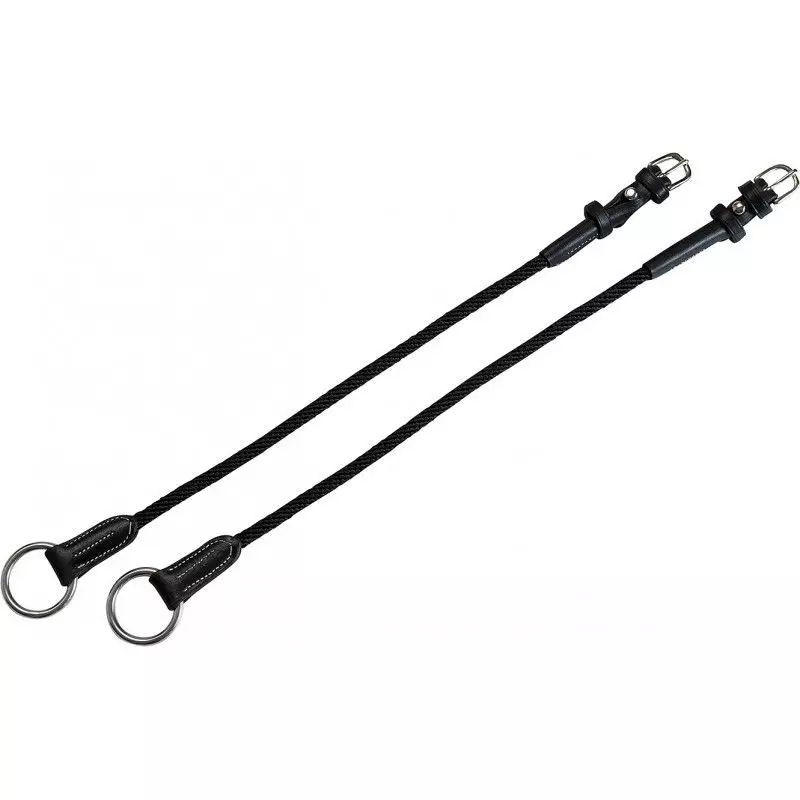 Montants mors releveur cheval cuir corde Cavalhorse noir - Le Paturon