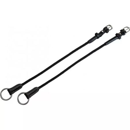 Montants mors releveur cheval cuir corde Cavalhorse noir - Le Paturon