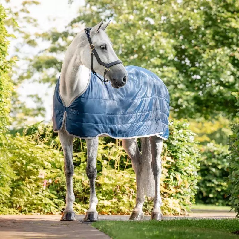 Sous-couverture cheval Liner thérapeutique Rambo Ionic 50g Horseware bleu argent - Le Paturon