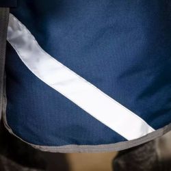 Couverture cheval extérieur thérapeutique Rambo Ionic 100g Horseware bleu argent - Le Paturon
