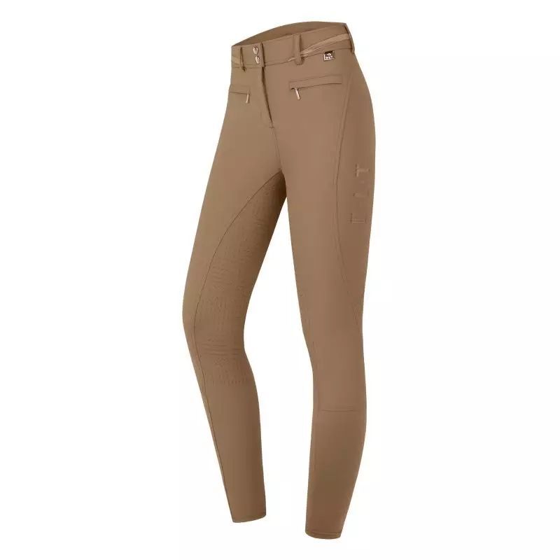 Pantalon équitation femme Maja Glam ELT fond silicone cappucino - Le Paturon