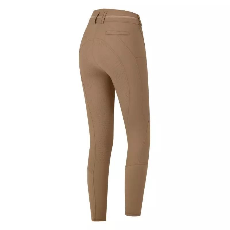 Pantalon équitation femme Maja Glam ELT fond silicone cappucino - Le Paturon