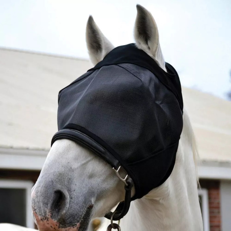 Masque anti-mouche anti-uv cheval sans oreilles Ultra Shield Absorbine Noir - Le Paturon