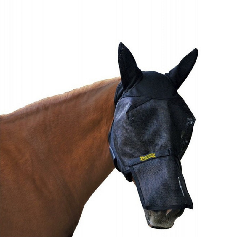 Masque anti-mouche anti-uv cheval intégral Ultra Shield Absorbine Noir - Le Paturon