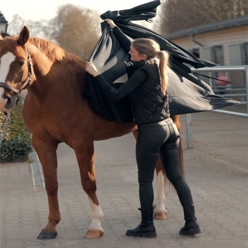 Couverture cheval rafraîchissante Health + Care Ice Layer Waldhausen bleu nuit - Le Paturon