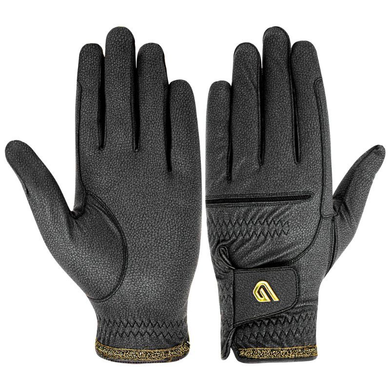 Gants équitation Classic Diamond Glovers noir or - Le Paturon