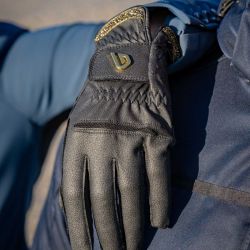 Gants équitation Classic Diamond Glovers noir or - Le Paturon