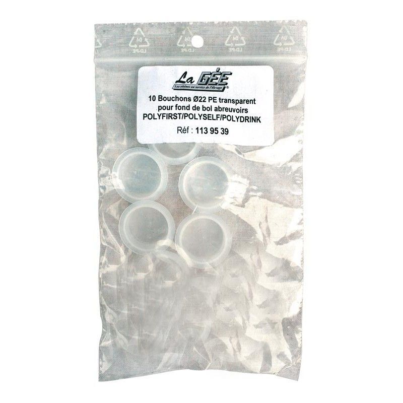 Bouchons abreuvoir cheval Polyfirst PF1 22mm La Gée lot de 5 transparent - Le Paturon
