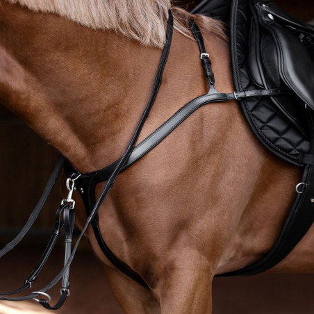 Collier de chasse cheval à pont 3 points X-Line Waldhausen noir - Le Paturon