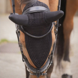 Bonnet anti-mouche anti-bruit cheval long Soundless Paddock Sports Noir - Le Paturon
