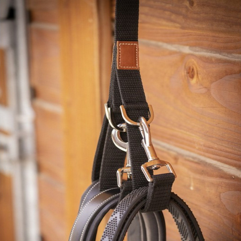 Porte bridon amovible cheval nylon Paddock Sports Noir - Le Paturon