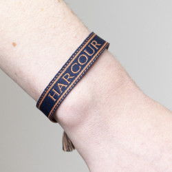 Bracelet équitation Baya Harcour marine abricot - Le Paturon