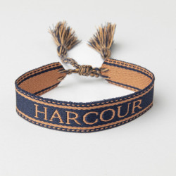 Bracelet équitation Baya Harcour marine abricot - Le Paturon