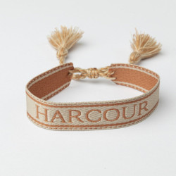 Bracelet équitation Baya Harcour lin abricot - Le Paturon