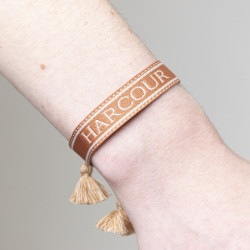 Bracelet équitation Baya Harcour abricot lin - Le Paturon