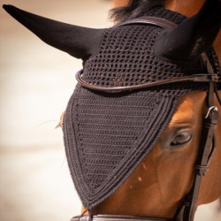 Bonnet anti-mouche cheval long Pro Coton Noir - Paddock Sports