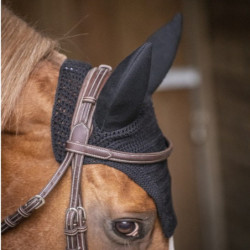 Bonnet anti-mouche anti-bruit cheval Soundless Paddock Sports Noir - Le Paturon