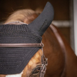 Bonnet anti-mouche anti-bruit cheval Soundless Paddock Sports Noir - Le Paturon