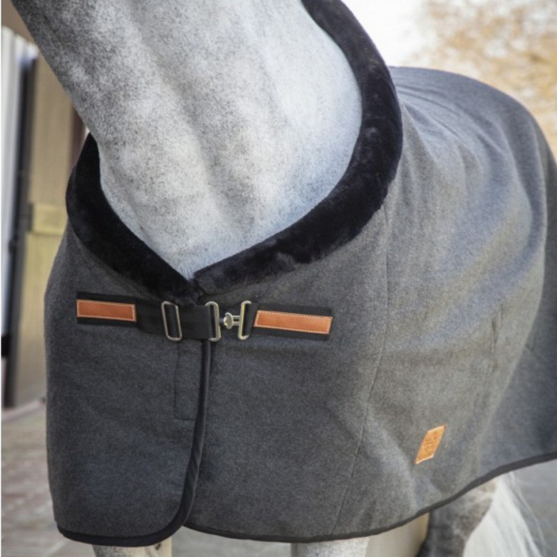 Chemise de présentation cheval Wooltouch Paddock Sports Gris chiné - Le Paturon