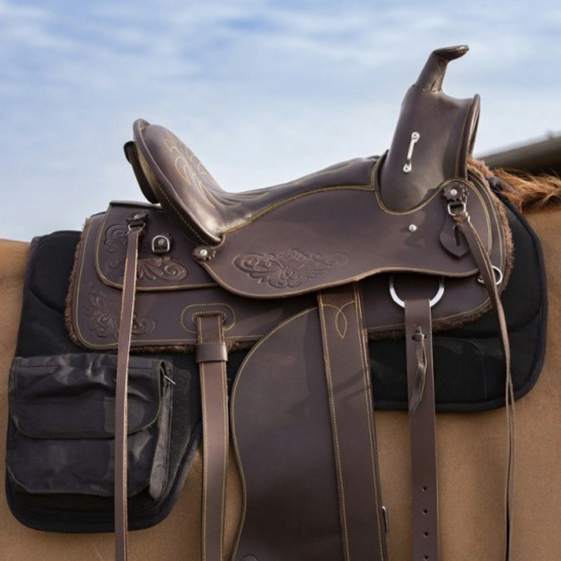Pad western cheval à poches Westride noir - Le Paturon