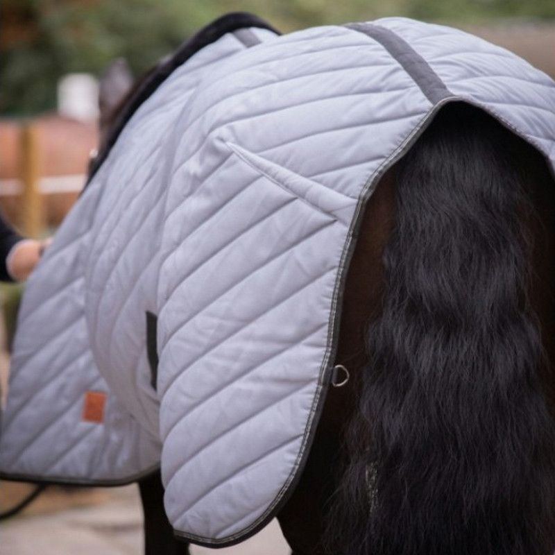 Couverture de box cheval Diagonal 200g Paddock Sports Gris - Le Paturon