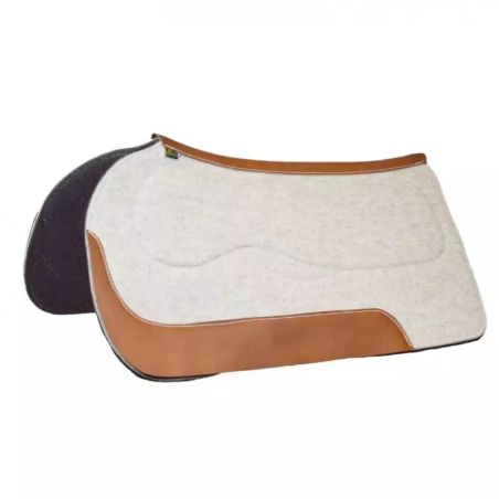 Amortisseur De Selle Pioneer - Laine Mérinos Naturelle & 3D Air-Mesh - 59x25 Cm - Confort Ultime Pour Cheval