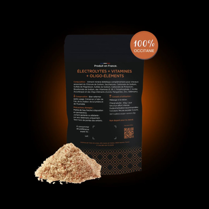 Electrolytes + Vitamines + Oligo-éléments Lorane - Electrolytes cheval 400g - Le Paturon