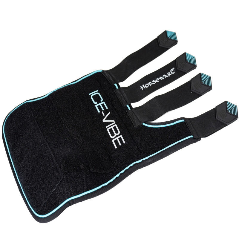 Guêtres cheval thérapeutiques Ice Vibe 2.0 Horseware noir bleu