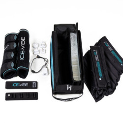 Guêtres cheval thérapeutiques Ice Vibe 2.0 Horseware noir bleu