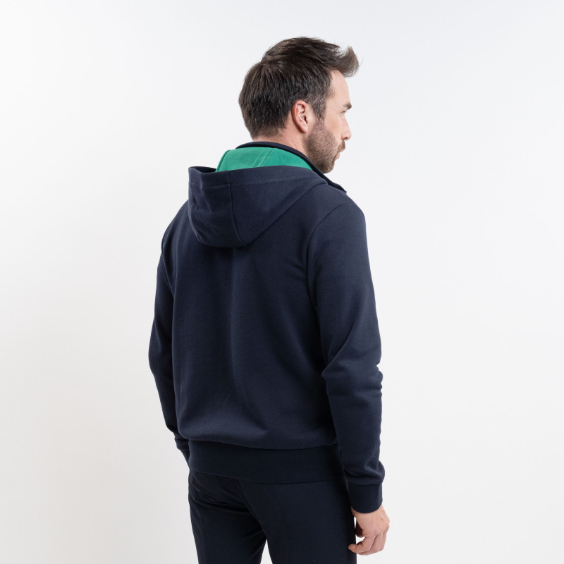 Pull équitation homme Simon zippé Harcour marine - Le Paturon