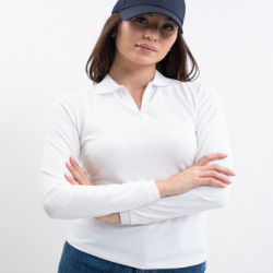 Polo équitation femme Pepite technique Harcour blanc - Le Paturon