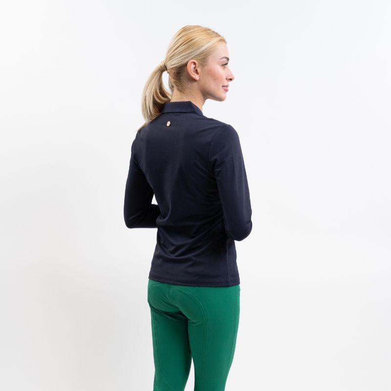 Polo équitation femme Pepite technique Harcour marine - Le Paturon