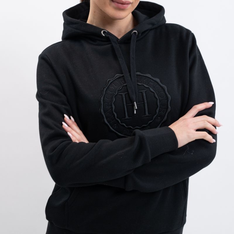 Sweat à capuche équitation Samy Harcour noir - Le Paturon