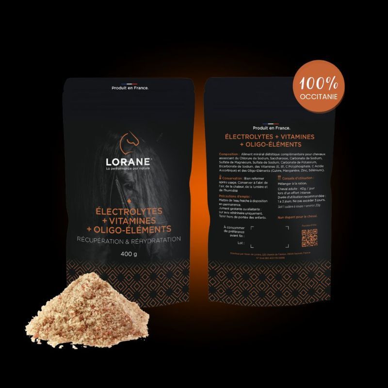 Electrolytes + Vitamines + Oligo-éléments Lorane - Electrolytes cheval 400g - Le Paturon